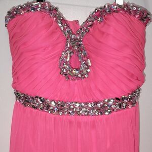 Deb Pink Beaded Prom Dress